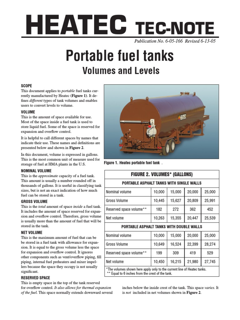 PortableFuelTankVolumes PDF | PDF | Volume | Engineering Tolerance