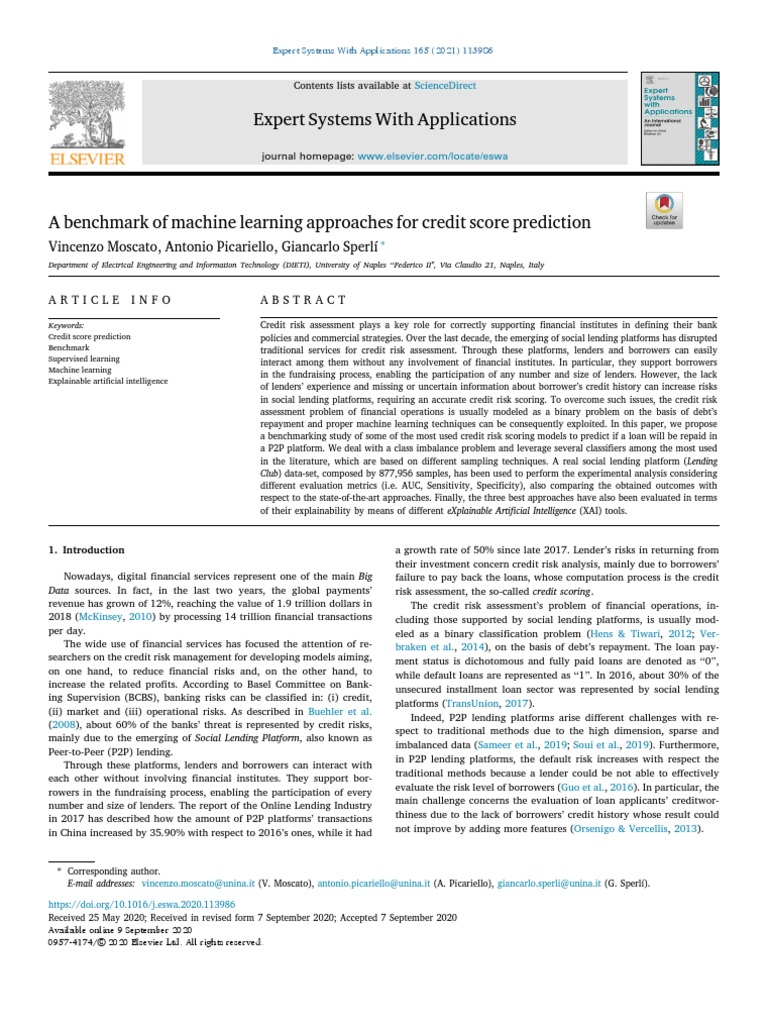 A Benchmark of Machine Learning Approaches For Credit Score Prediction ...