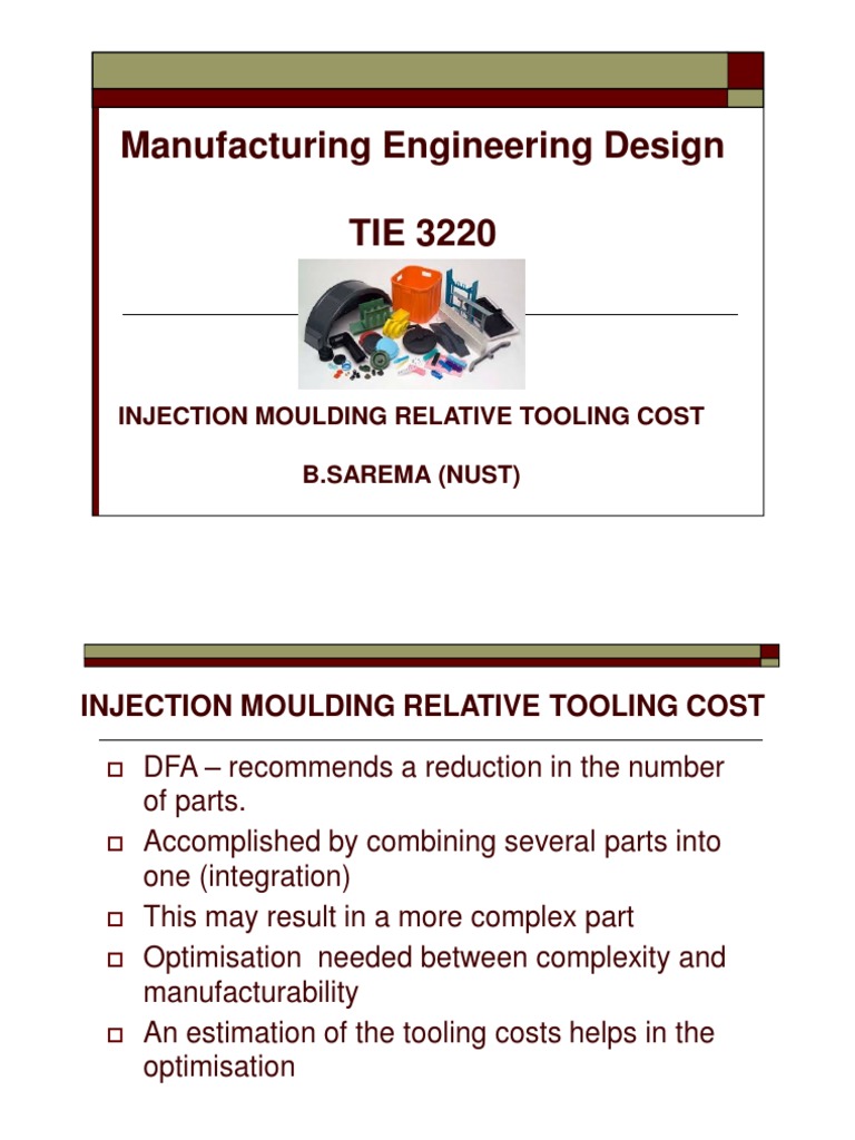 Injection Moulding Tooling Cost Analysis | PDF | Engineering Tolerance ...