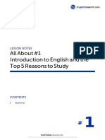 All About #1 To English and The Top 5 Reasons To Study: Lesson Notes