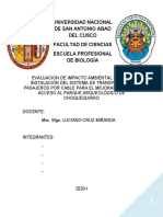 Universidad Nacional de San Antonio Abad Del Cusco Facultad de Ciencias Escuela Profesional de Biología