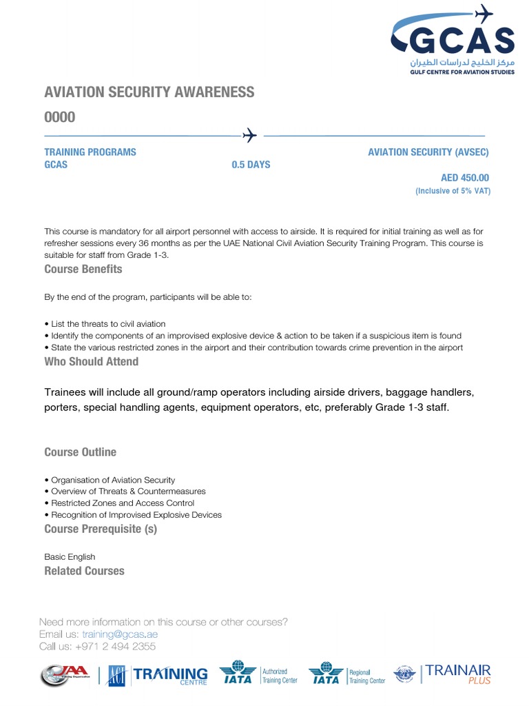 Aviation Security Awareness Training Course | PDF | Technology ...