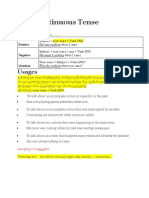 Past Continuous Tense: Positive Negative