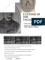 Customs of THE Tagalogs: Father Juan de Plasencia Spanish: Las Costumbres de Los