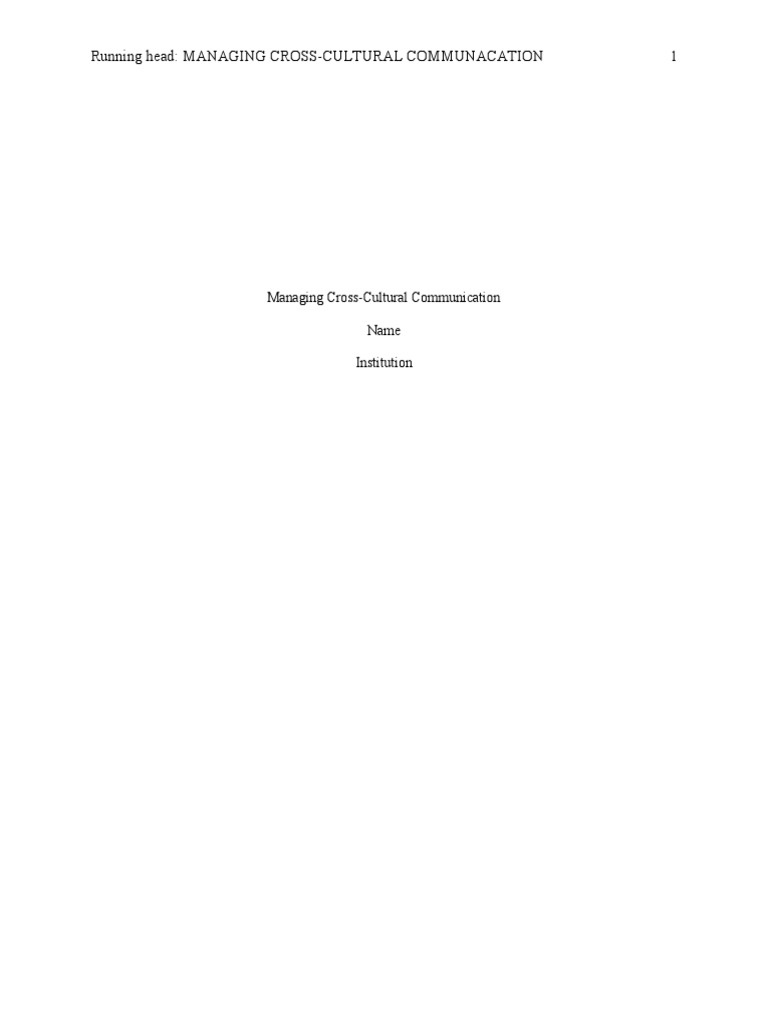 Cross-Cultural Communication in Projects | PDF | Cross Cultural ...