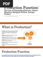 Production Function Law of Diminishing Returns