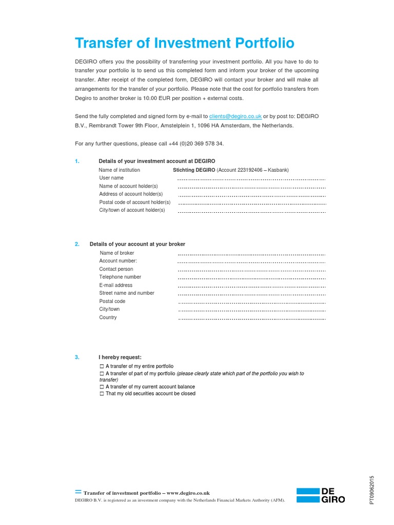 DEGIRO Investment Portfolio Transfer Guide | PDF