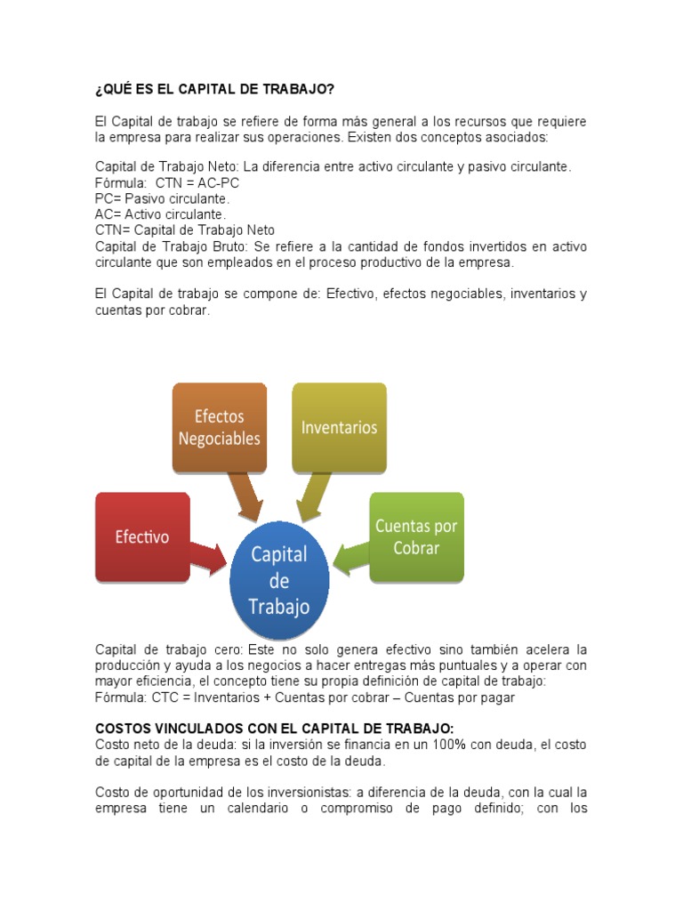 Capital de Trabajo | PDF | Capital de trabajo | Capital (economía)
