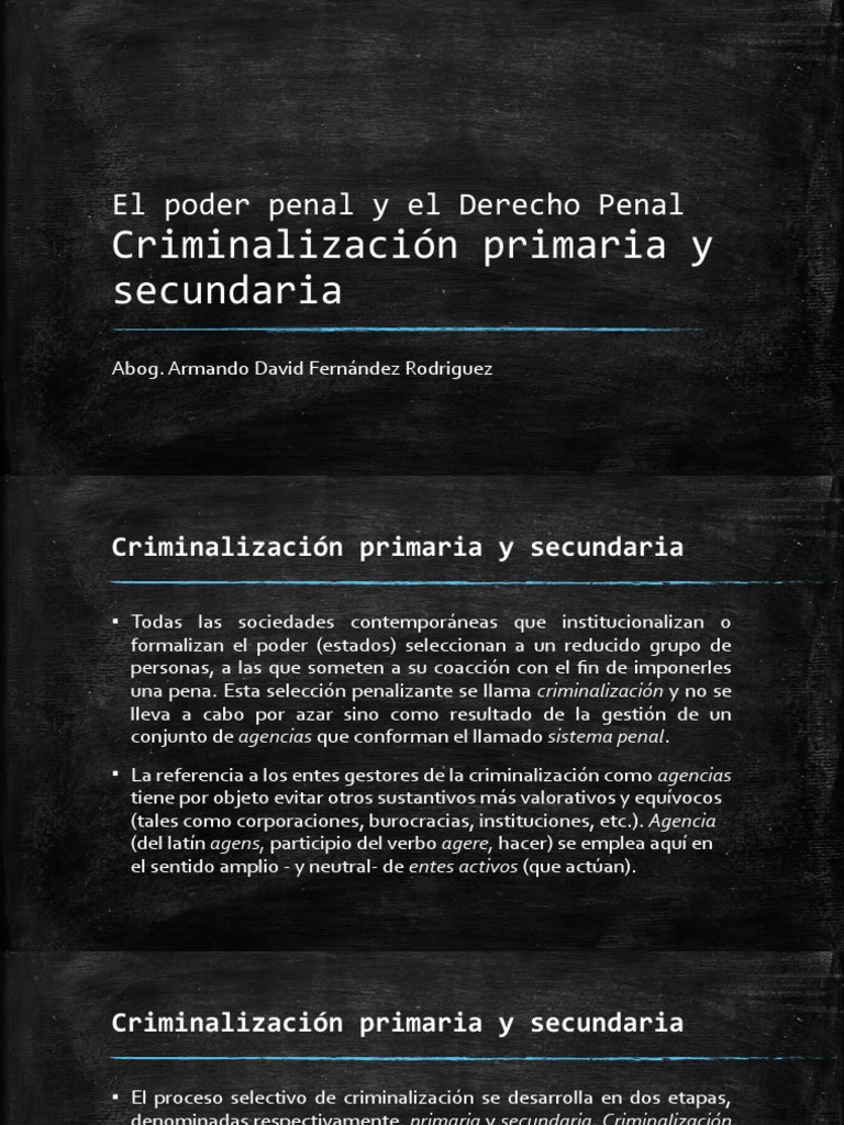 Criminalizacion Primaria y Secundaria | PDF | Estereotipos | Derecho penal