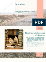 Education: Course Title-Fundamentals of Agriculture Extension Education
