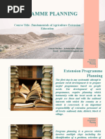 Programme Planning: Course Title-Fundamentals of Agriculture Extension Education