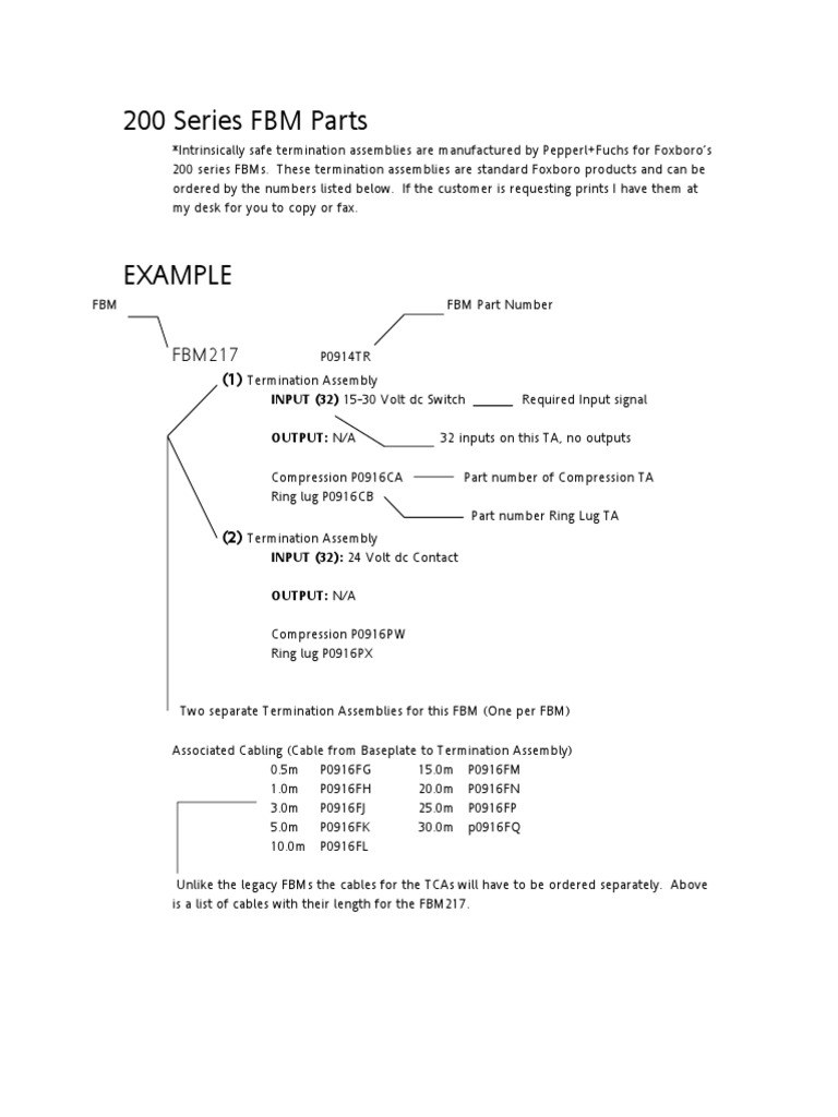 Foxboro 200 Series FBM Parts Manual | PDF | Direct Current ...
