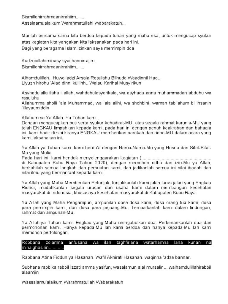 Doa Pembukaan Acara Islami | PDF