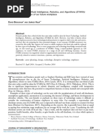 Smart Technology, Arti Ficial Intelligence, Robotics, and Algorithms (STARA) : Employees ' Perceptions of Our Future Workplace