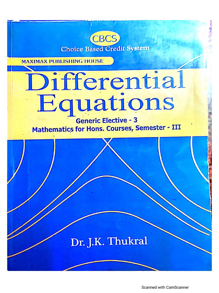 JK Thukral Diff Eq Chapter 1 PDF | PDF