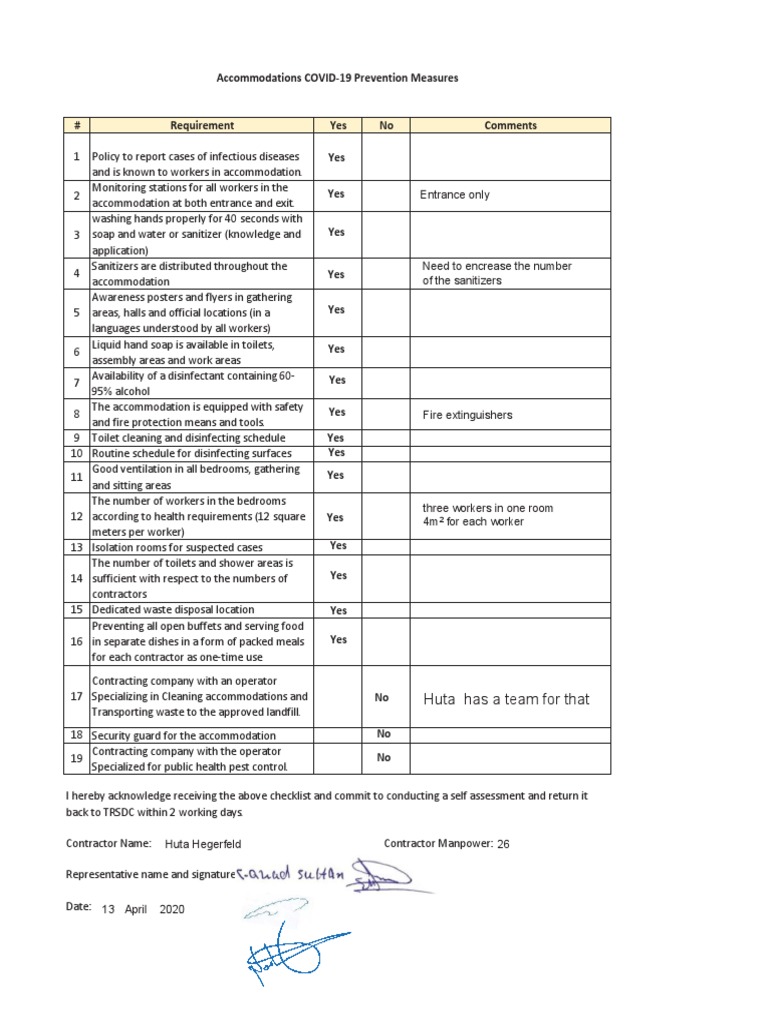 COVID-19 Safety Measures Checklist | PDF | Disinfectant | Toilet