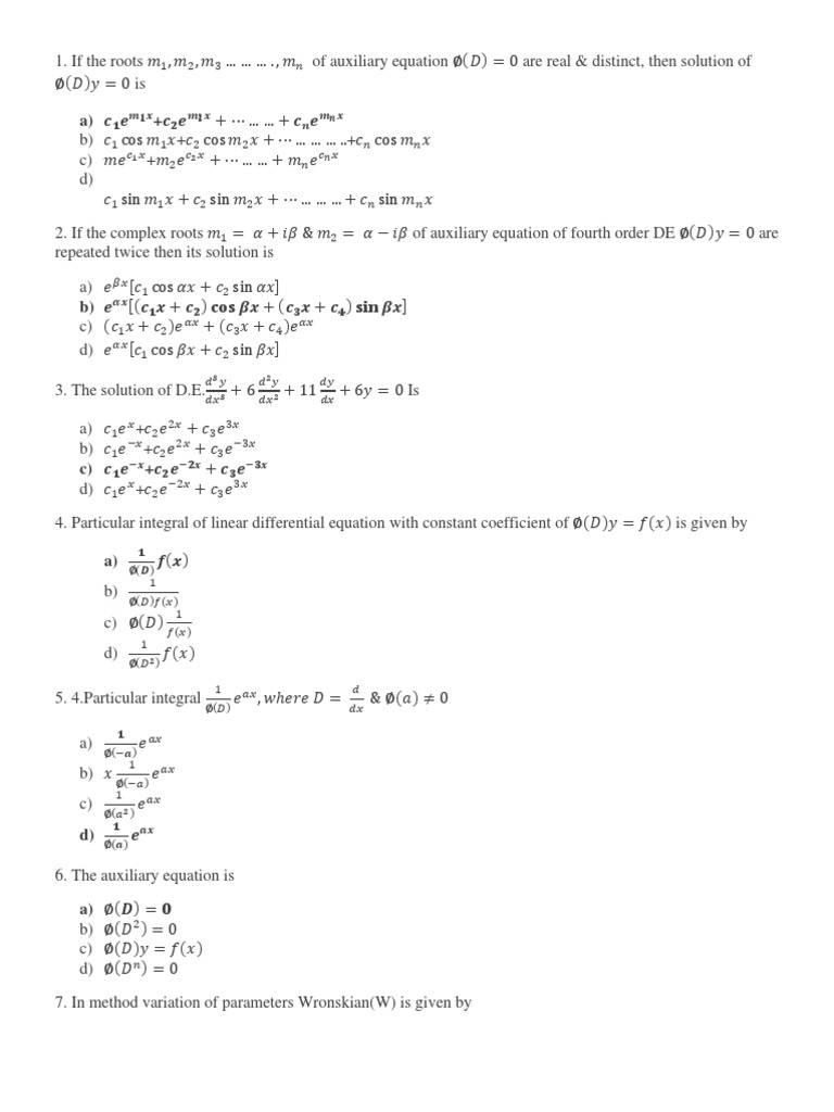 M3 Mcqs Equations Normal Distribution