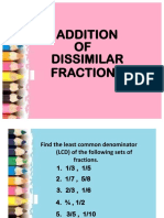 Addition OF Dissimilar Fractions
