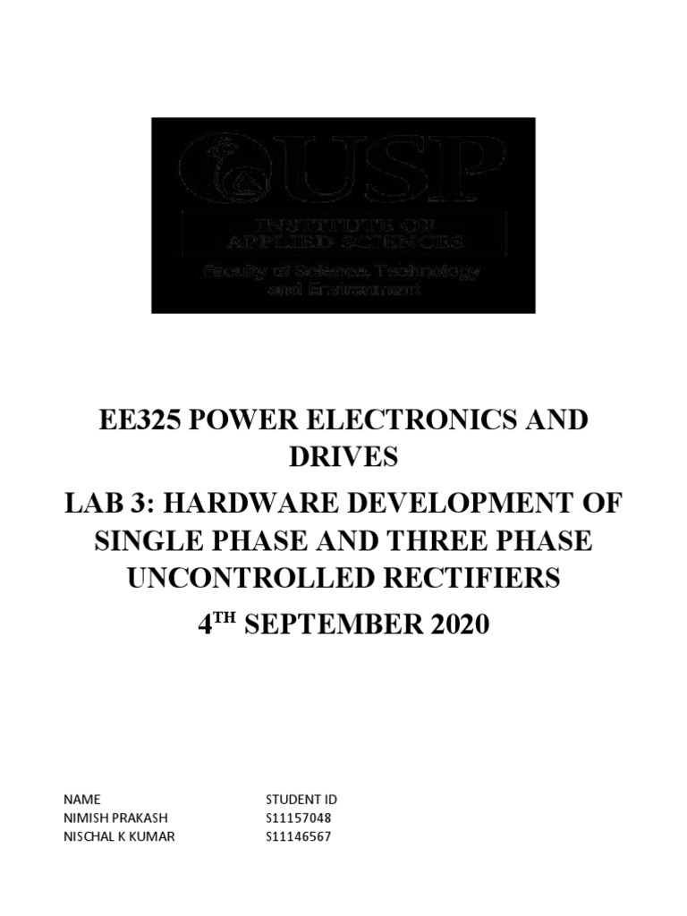 Ee325 Power Electronics and Drives Lab 3 Hardware Development of
