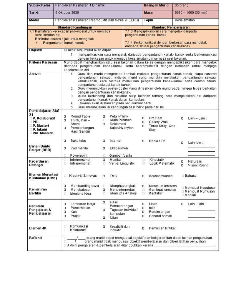RPH PK | PDF | Karier & Perkembangan