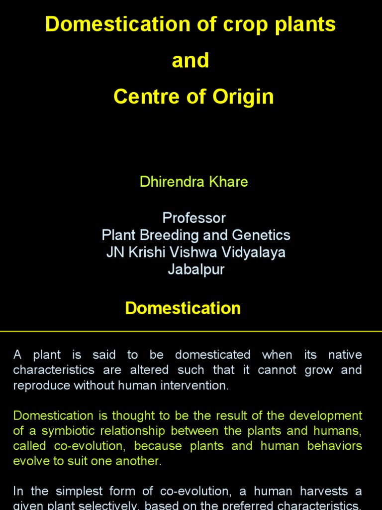 LC1 Presentation 04042020082630domestication of Crop Plants PDF | PDF ...