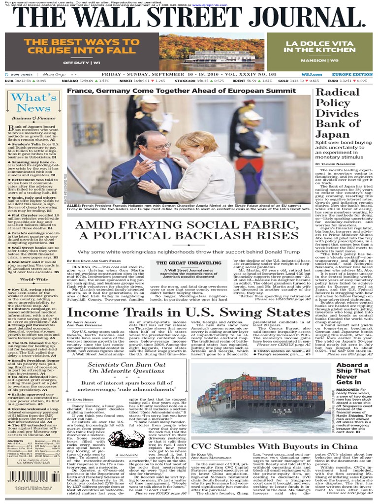 Wallstreetjournaleurope 20160916 The Wall Street Journal Europe PDF