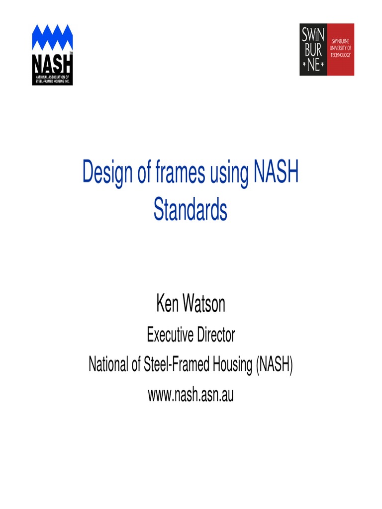 3 Ken Watsons - Design of Frames Using NASH Standards | PDF | Plumbing ...