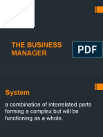 The Business Manager Roles