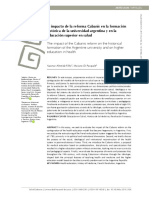 El Impacto de La Reforma Cabanis en La Formación Histórica de La Universidad Argentina y en La Educación Superior en Salud