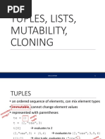 Tuples, Lists, Mutability, Cloning