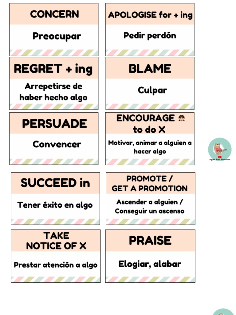 Verbs and Adjectives English Spanish | PDF