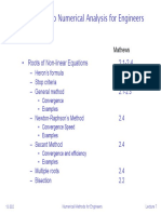 Introduction To Numerical Analysis For Engineers: - Roots of Non-Linear Equations 2.1-2.4