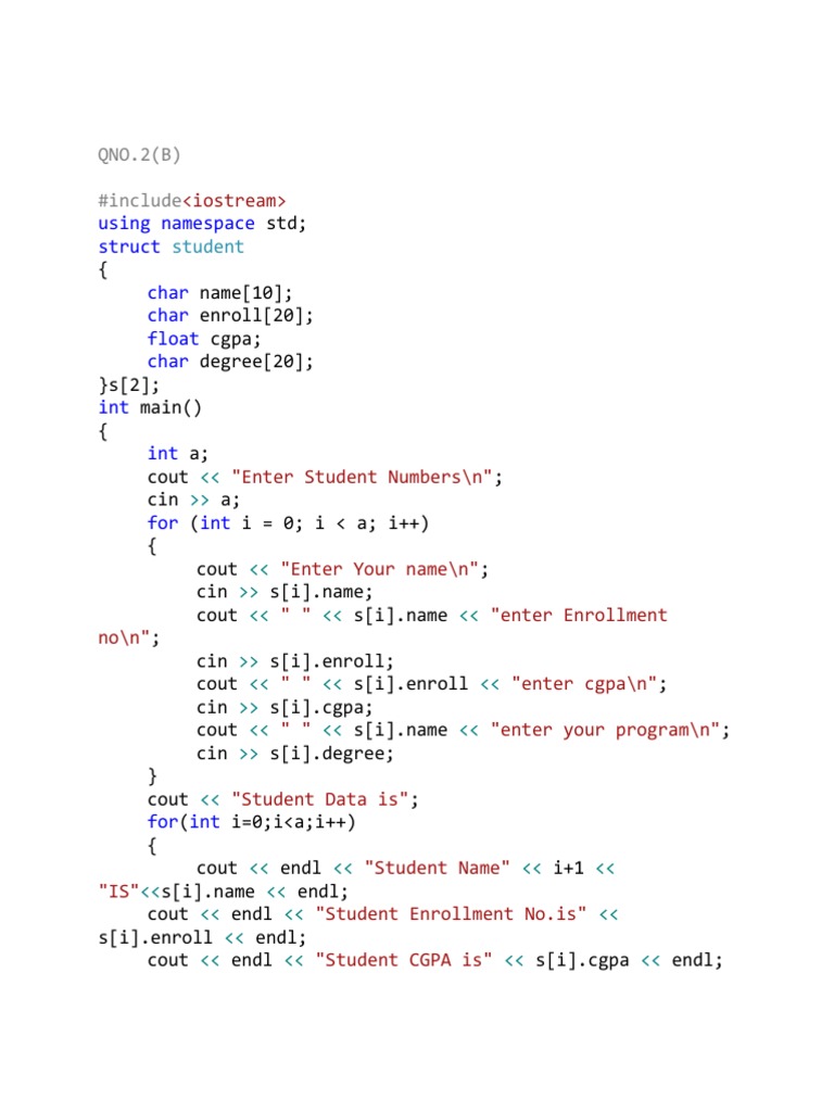 QNO.2 (B) #Include | PDF | Computers