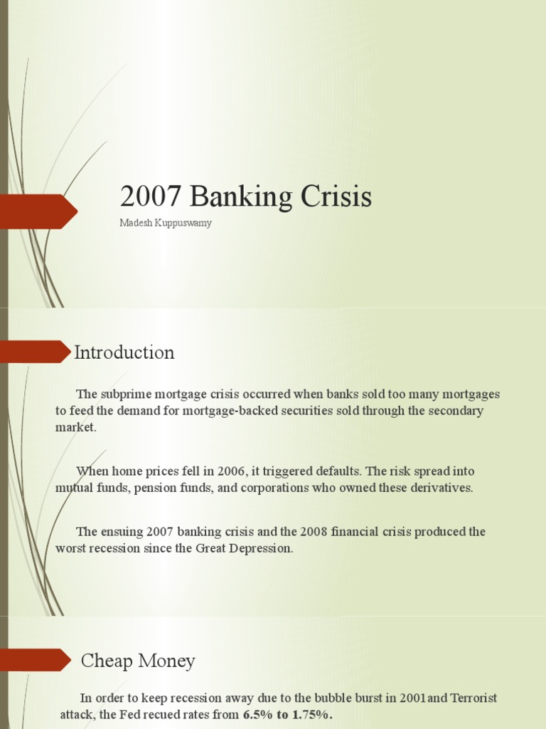 2007 Banking Crisis | PDF | Collateralized Debt Obligation | Financial ...