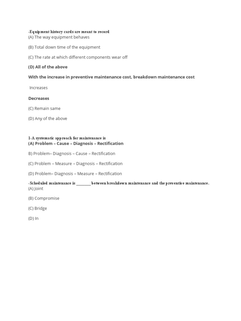 Equipment History Cards Are Meant To Record PDF Rectifier Force