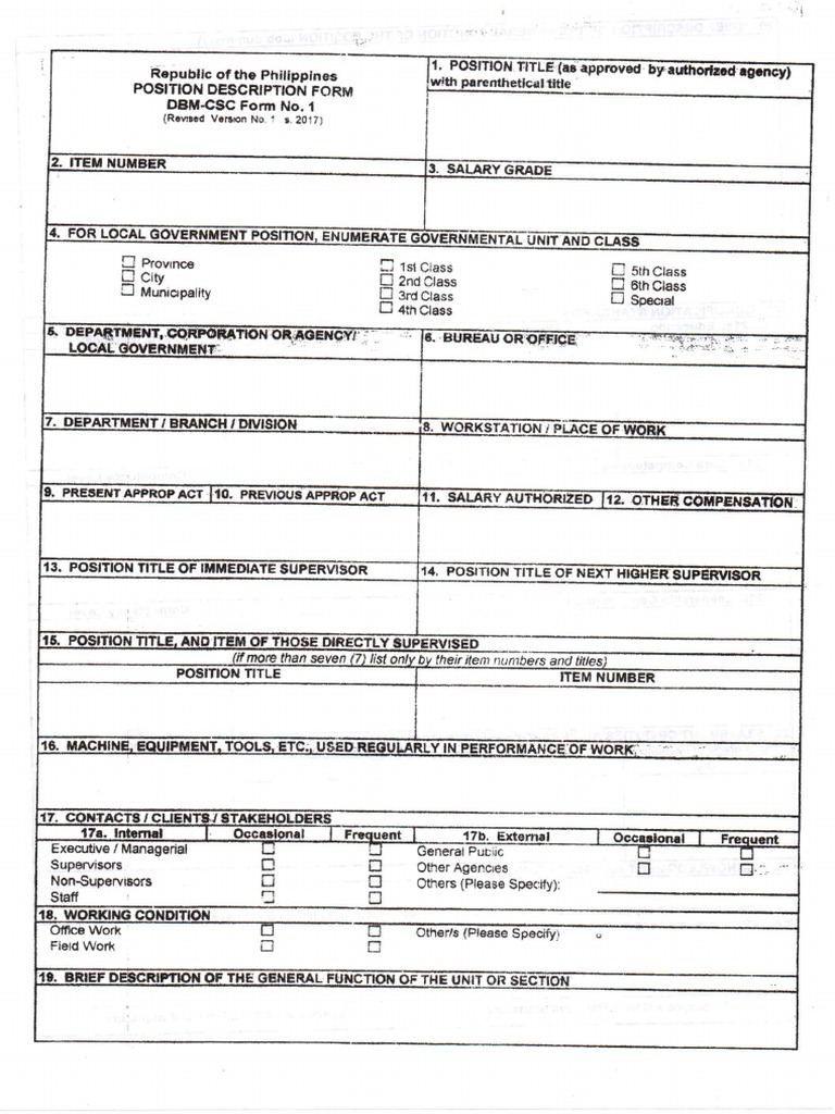 Position Description Form PDF
