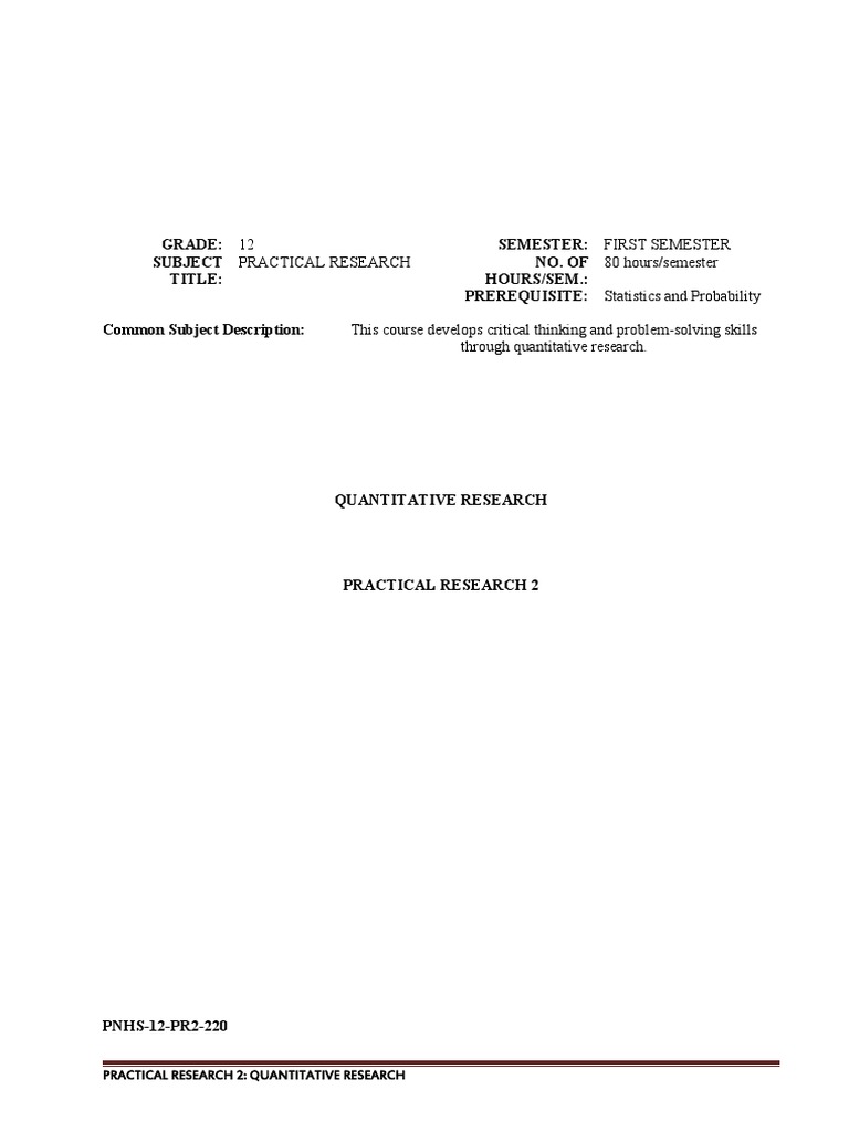 Quantitative Research Design Overview | PDF | Experiment | Statistics