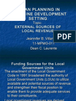 External Funding Sources For Philippine LGUs