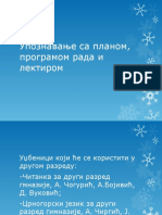 Упознавање са планом, програмом рада и лектиром