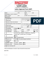 Application Approval Form (AAF) : Vasant D Hiremath