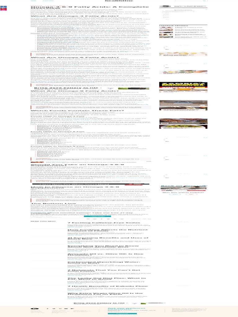 Omega369 Fatty Acids A Complete Overview PDF PDF Omega 3 Fatty