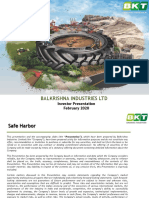 Balkrishna Industries LTD: Investor Presentation February 2020