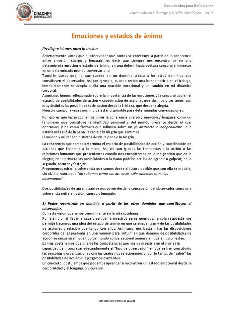 03 - Emociones y Estados de Animo PDF | PDF | Las emociones | Estado de ...