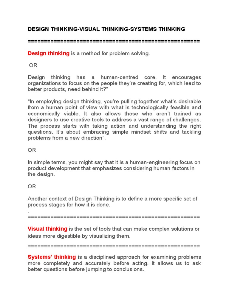 Integrating Design and Systems Thinking | PDF | Design Thinking | Design