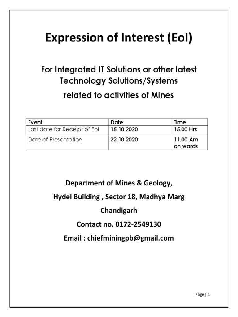 Expression of Interest (Eoi) | PDF | Mining | Surveillance