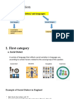 III. Classification: The Varieties/ Sub-Languages