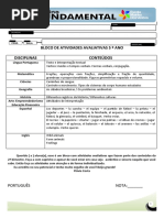BLOCO DE ATIVIDADES- 5ºANO  pronto