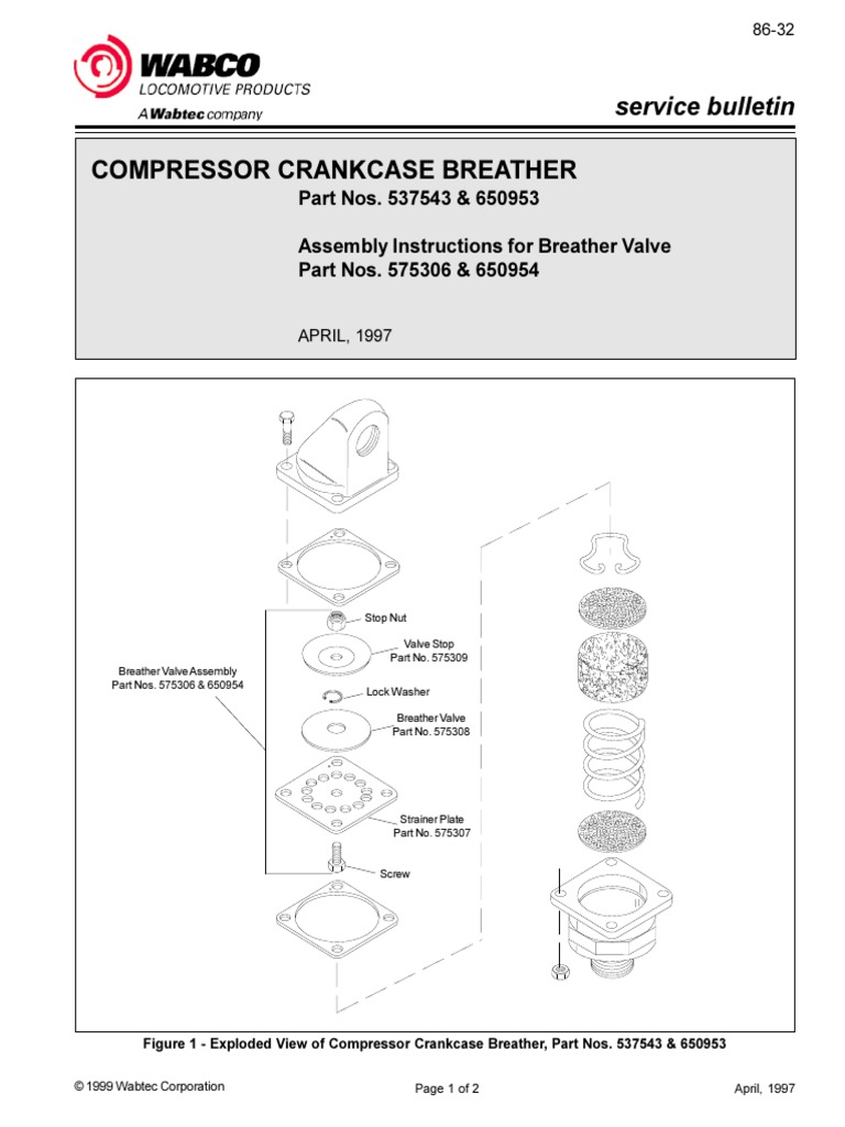 Compressor Crankcase Breather Service Bulletin PDF Nut (Hardware