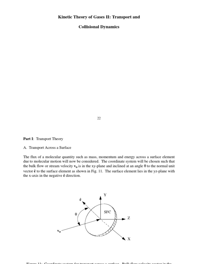 Kinetic Theory: Gas Transport Dynamics | PDF | Collision | Flux