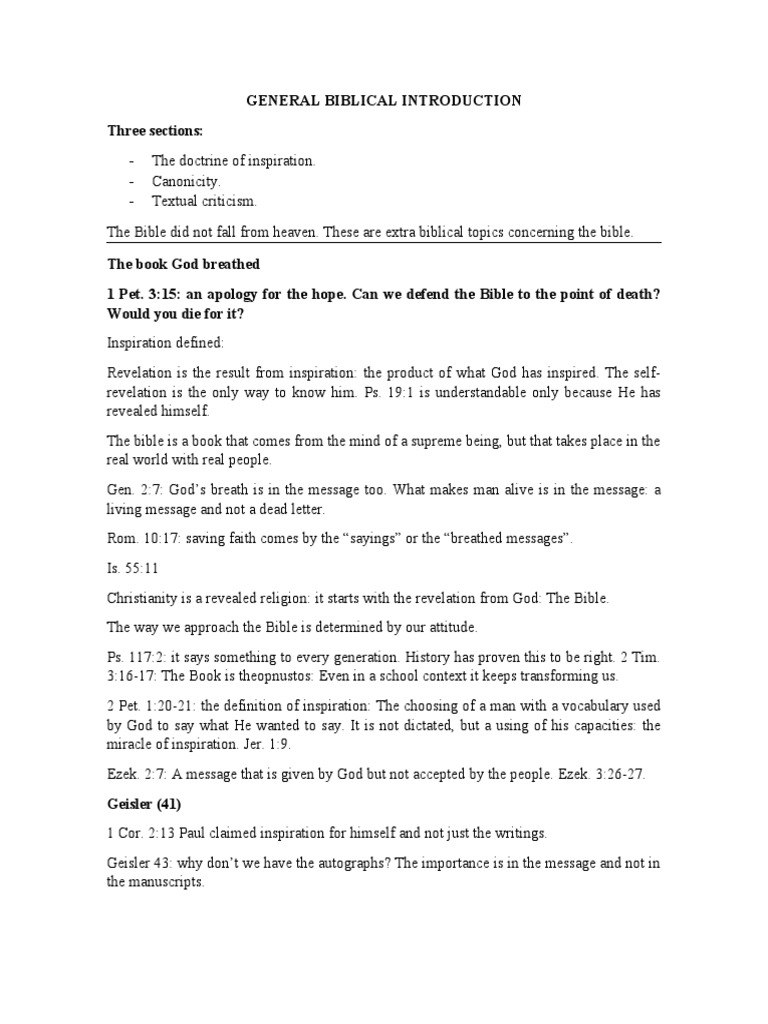 Understanding Biblical Inspiration | PDF | Biblical Canon | Revelation
